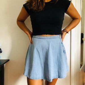 American Apparel Denim Skater Skirt
